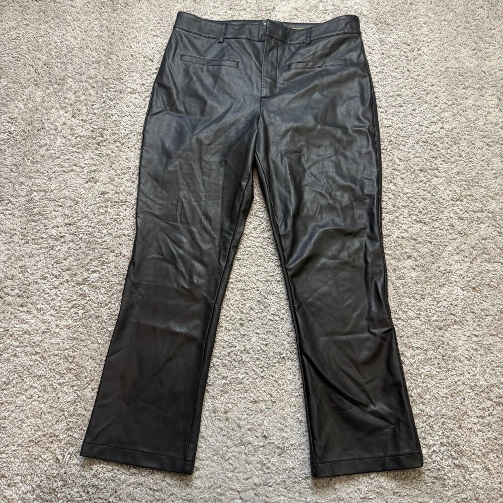 Maeve Anthropologie Faux Leather Crop Pants Dressy Casual Womens 31